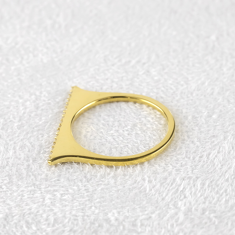 18金 ピンキーリング レディース ダイヤモンド 0.14ct 細め ゴールド 18k 一文字リング ストレート シンプル リング 婚約指輪 おしゃれ 送料無料 セール saleの画像