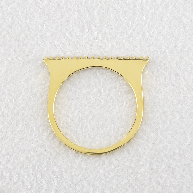 18金 ピンキーリング レディース ダイヤモンド 0.14ct 細め ゴールド 18k 一文字リング ストレート シンプル リング 婚約指輪 おしゃれ 送料無料 セール saleの画像