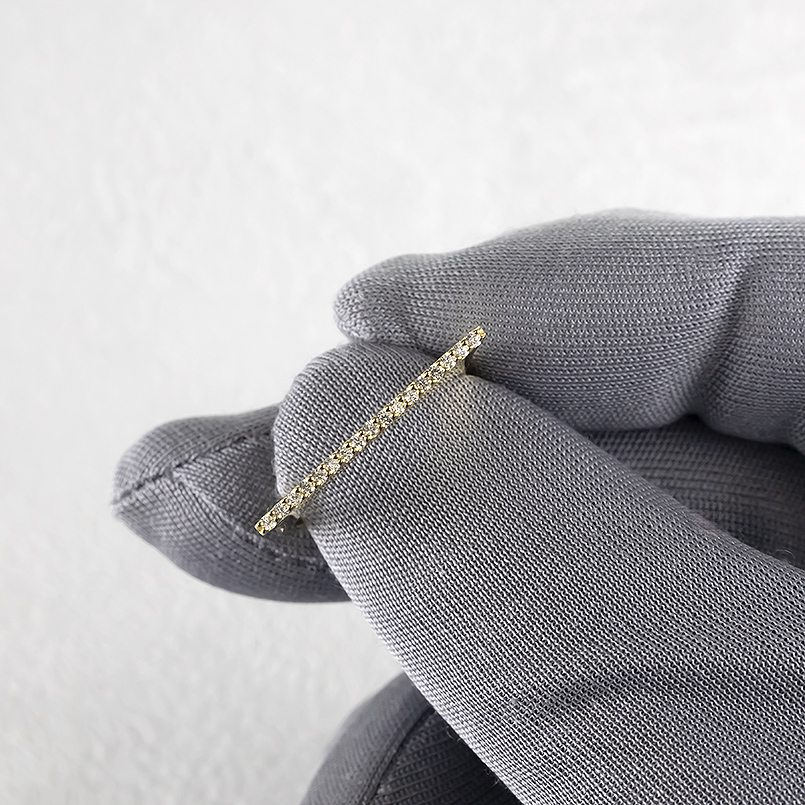 18金 ピンキーリング レディース ダイヤモンド 0.14ct 細め ゴールド 18k 一文字リング ストレート シンプル リング 婚約指輪 おしゃれ 送料無料 セール saleの画像