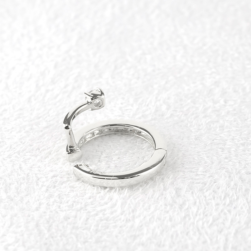 イヤーカフ プラチナ ダイヤモンド 0.2ct 2連 中折れ式 片耳 pt900 イヤークリップ イヤカフ シンプル おしゃれ 男女兼用 あすつく 送料無料 セール saleの画像