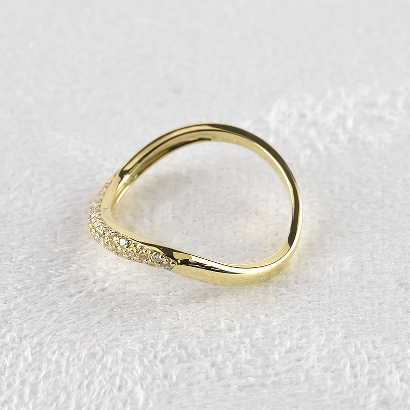 18金 リング レディース ダイヤモンド 0.2ct 12号 パヴェ 指輪 ゴールド 18k ピンキーリング 婚約指輪 おしゃれ 豪華 ダイヤ あすつく 送料無料 セール saleの画像