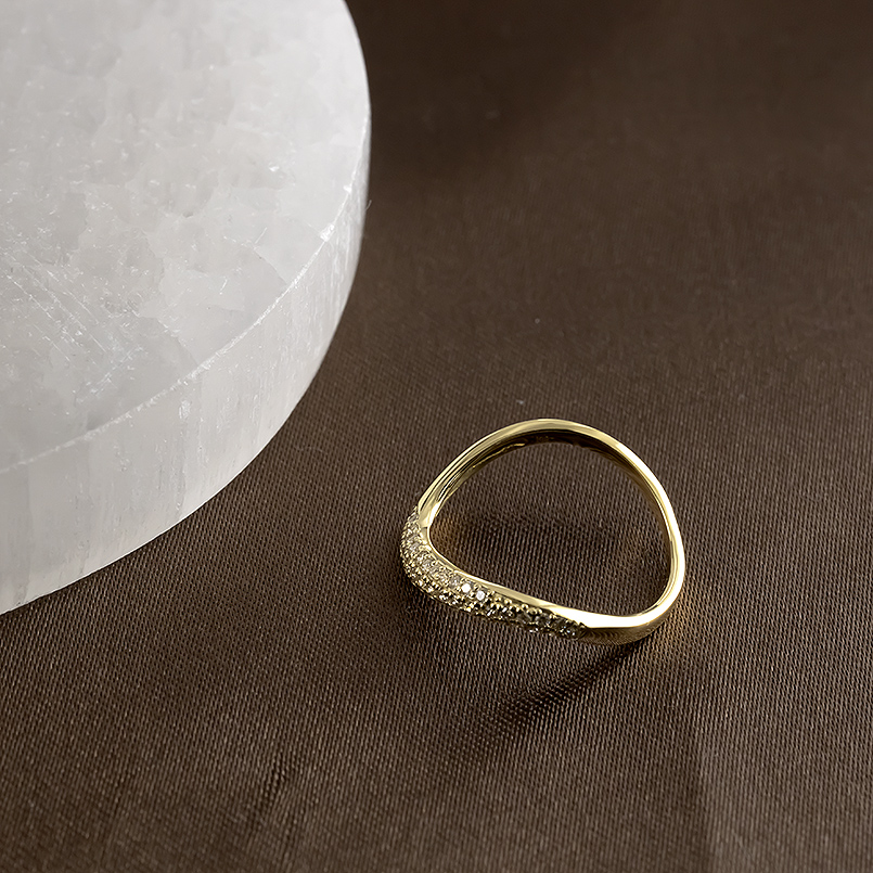18金 リング レディース ダイヤモンド 0.2ct 12号 パヴェ 指輪 ゴールド 18k ピンキーリング 婚約指輪 おしゃれ 豪華 ダイヤ あすつく 送料無料 セール saleの画像