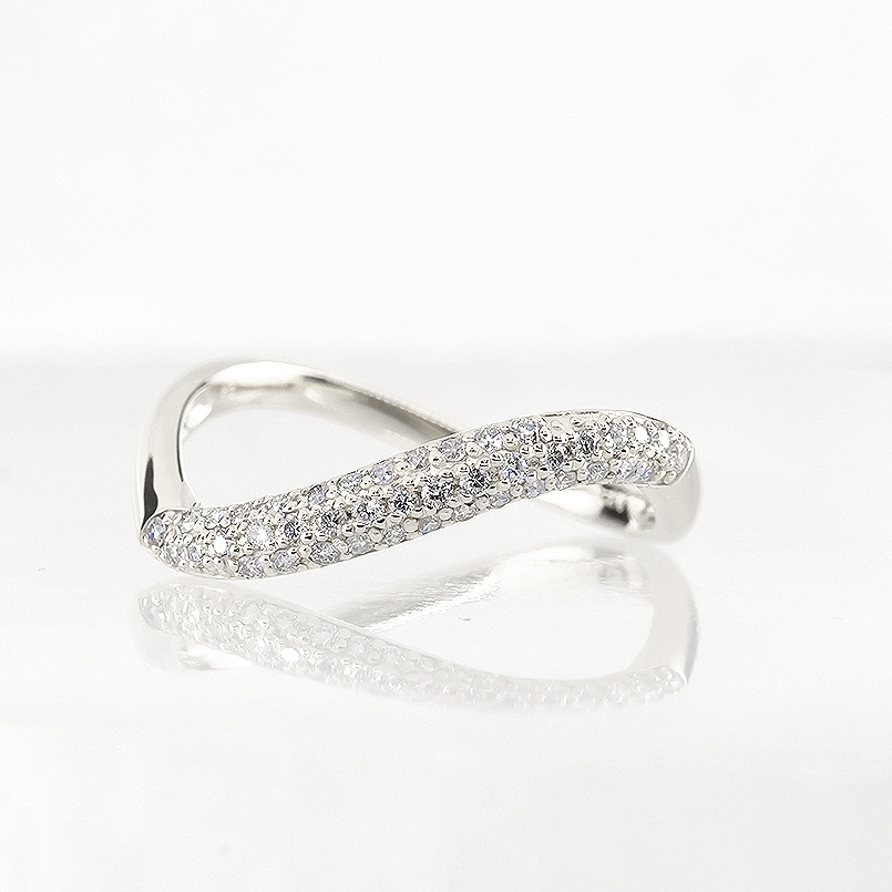 プラチナ リング レディース ダイヤモンド 0.2ct 12号 パヴェ 指輪 pt950 ピンキーリング 婚約指輪 おしゃれ 豪華 ダイヤ あすつく 送料無料 セール saleの画像