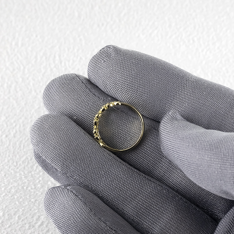 18金 リング レディース 5号 ダイヤモンド 0.12ct ゴールド 18k 花 フラワー ミル打ち ピンキーリング 婚約指輪 おしゃれ 人気 あすつく 送料無料 セール saleの画像