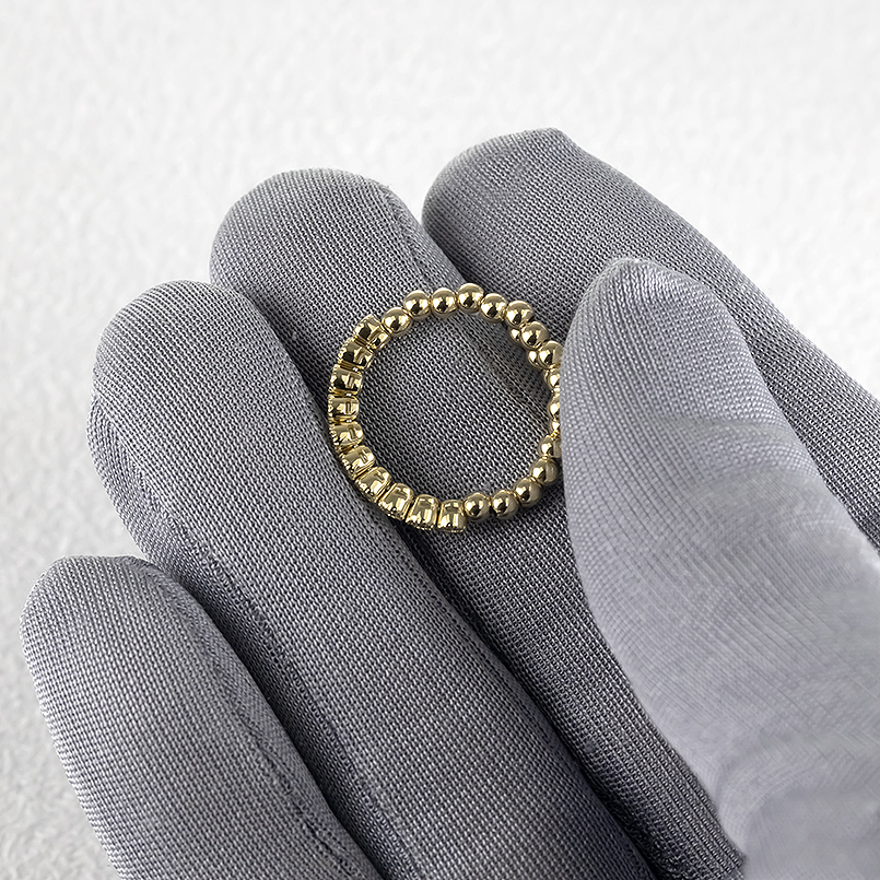 18金 リング ダイヤモンド レディース フリーサイズ 形状記憶 簡単着脱 ボール 金 イエローゴールド 18k 指輪 ピンキー 婚約指輪 あすつく 送料無料 セール saleの画像