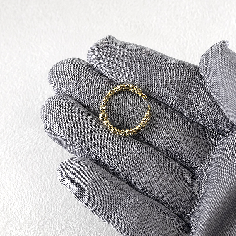18金 リング レディース 2連 フリーサイズ 簡単装着 ミラーボール ゴールド 18k 指輪 ストッパー 婚約指輪 ピンキーリング おしゃれ 送料無料 セールの画像
