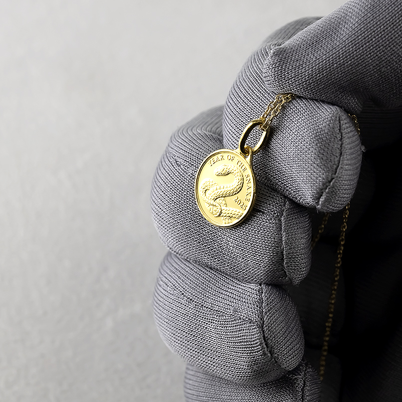 ジュエリー工房アトラス 24金 ネックレス 蛇 メダル ペンダント