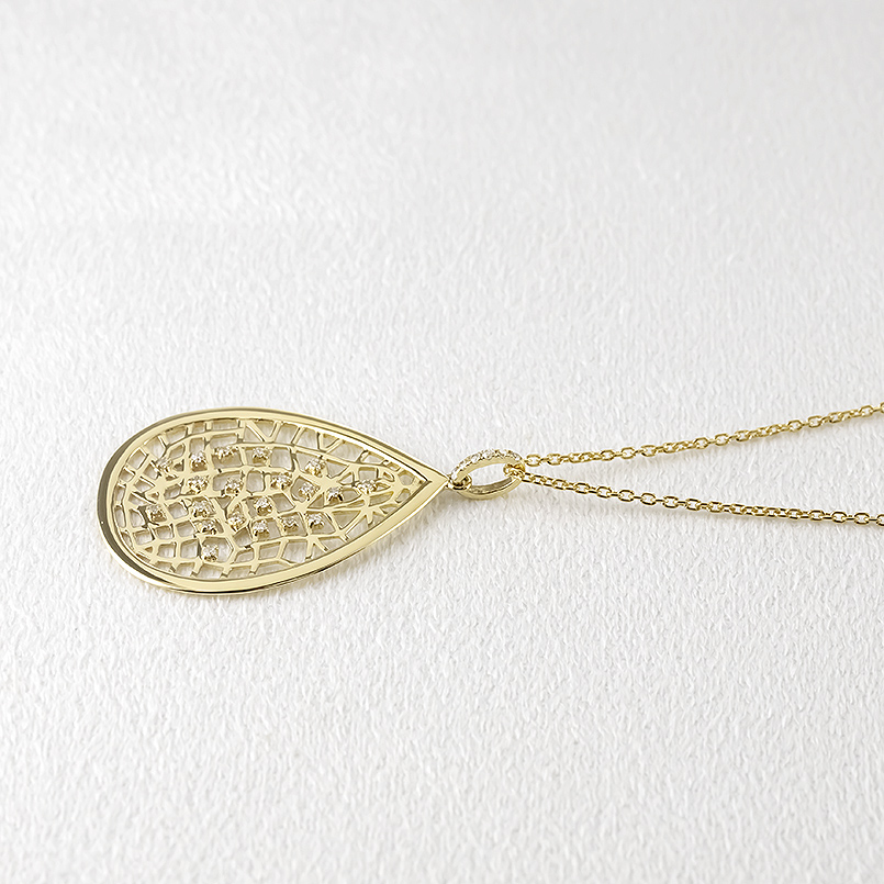 18金 ネックレス ダイヤモンド 大ぶり ペンダントトップ ゴールド 18k ドロップ トップ ツユ ヘッド シンプル 人気 男女兼用 送料無料 セール saleの画像