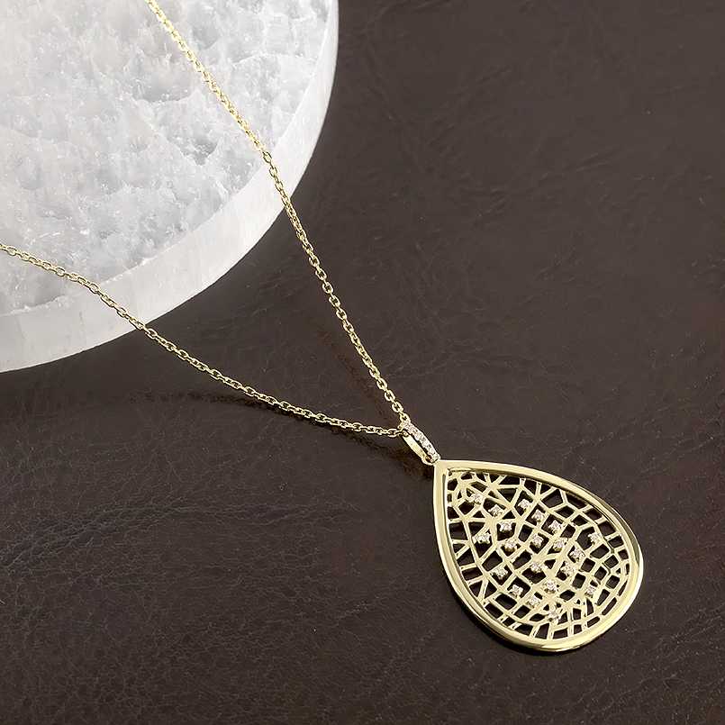 ジュエリー工房アトラス 18金 ネックレス レディース ダイヤモンド  