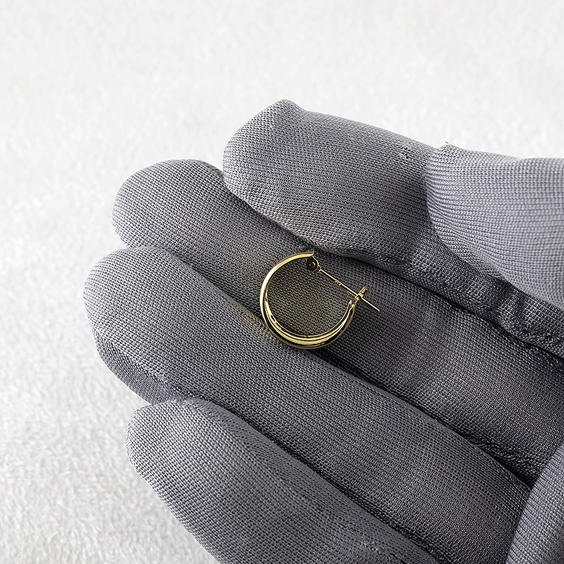 ジュエリー工房アトラス 18金 フープピアス メンズ 片耳 ピアス