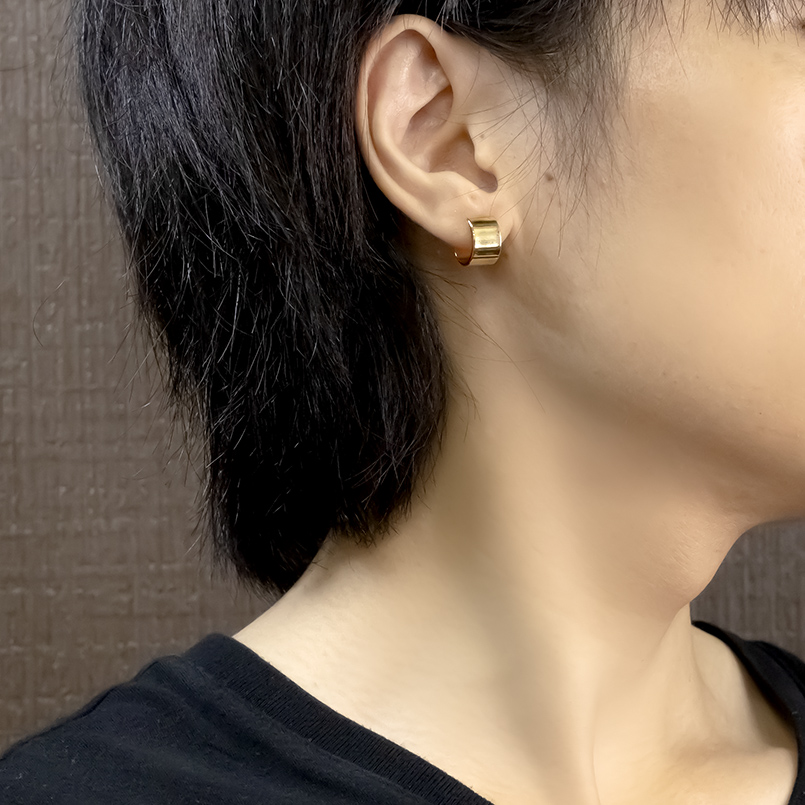 ジュエリー工房アトラス 18金 フープピアス メンズ 片耳 ピアス