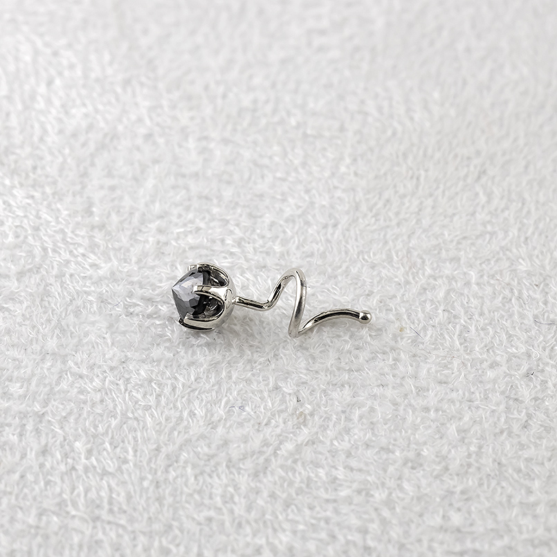 プラチナ ピアス レディース ブラックダイヤモンド 0.3ct 片耳 pt900 つけっぱなし 簡単装着 キャッチのいらないピアス キャッチナッシャー あすつく 送料無料の画像