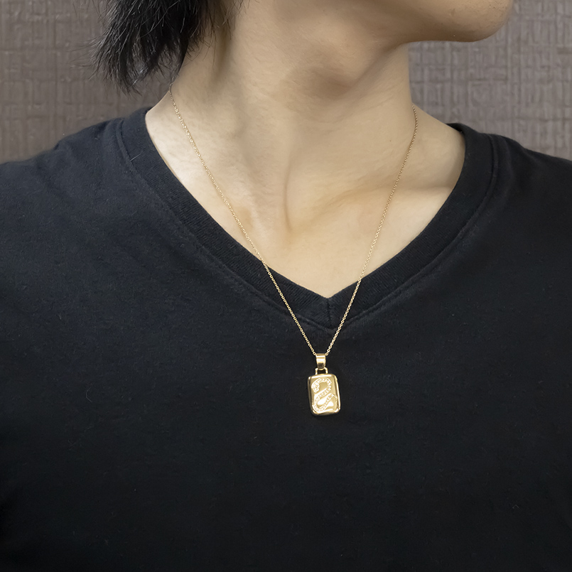 18金 ネックレス 蛇 ダイヤモンド メンズ ペンダントトップ お守り ゴールド 18k へび ヘビ スネーク インゴット型 巳年 人気 おしゃれ 送料無料 セール saleの画像