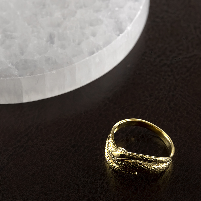 ジュエリー工房アトラス 18金 ピンキーリング 蛇 レディース 太め 幅広