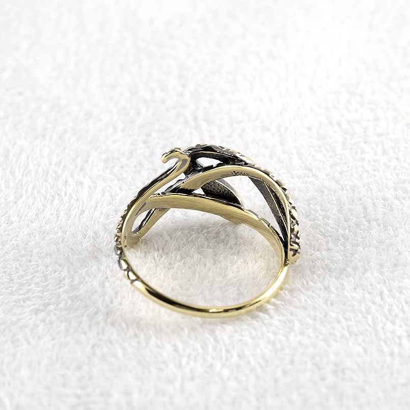 18金 リング 蛇 ダイヤモンド 0.025ct レディース お守り ゴールド 18k 金 指輪 14号 ヘビ スネーク ピンキーリング 婚約指輪 巳年 あすつく 送料無料 セールの画像