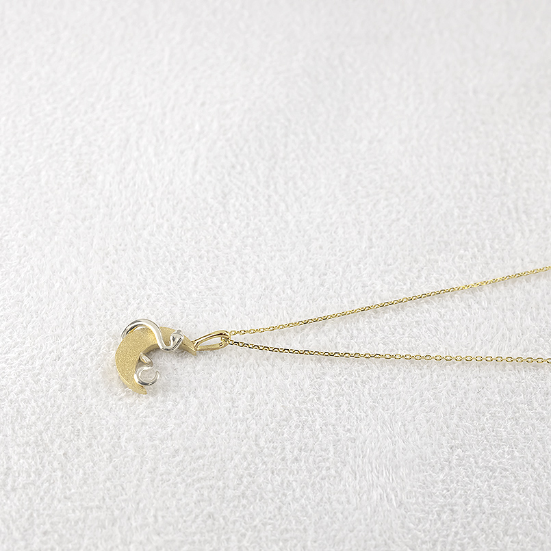 プラチナ 18金 ネックレス 蛇 月 レディース ペンダントトップ コンビ pt900 ヘビ スネーク 三日月 ムーン ゴールド 18k トップ 送料無料 セール saleの画像