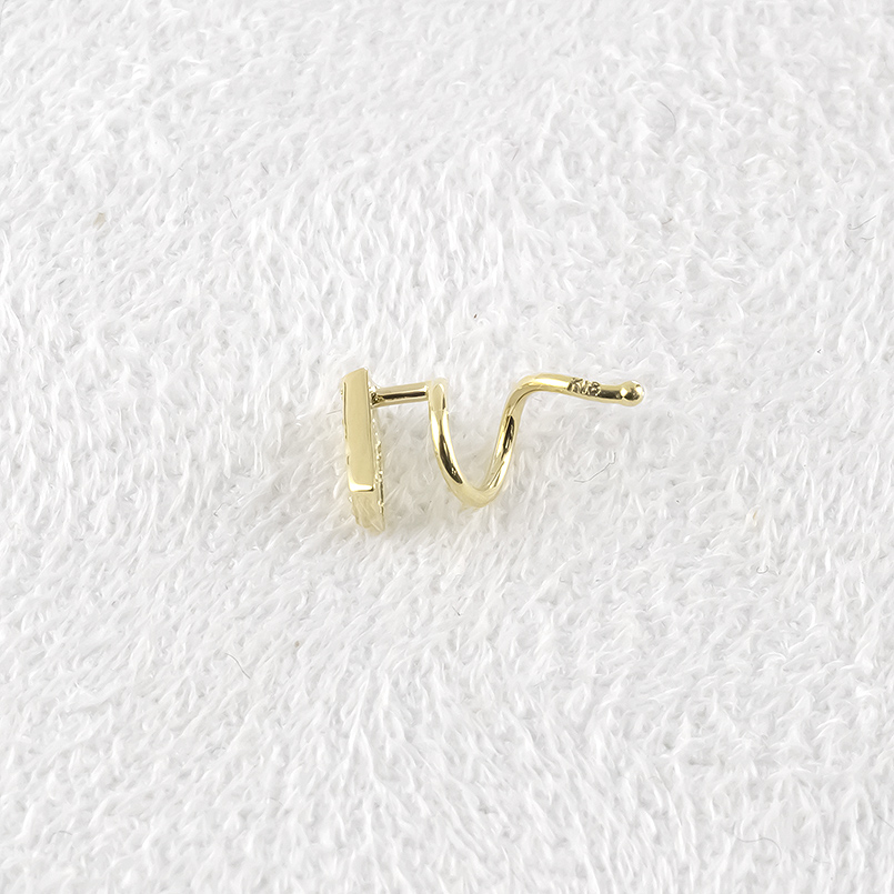 18金 ピアス ダイヤモンド ライトブラウン 片耳 レディース ゴールド 18k 簡単装着 キャッチのいらないピアス キャッチナッシャー あすつく 送料無料 saleの画像
