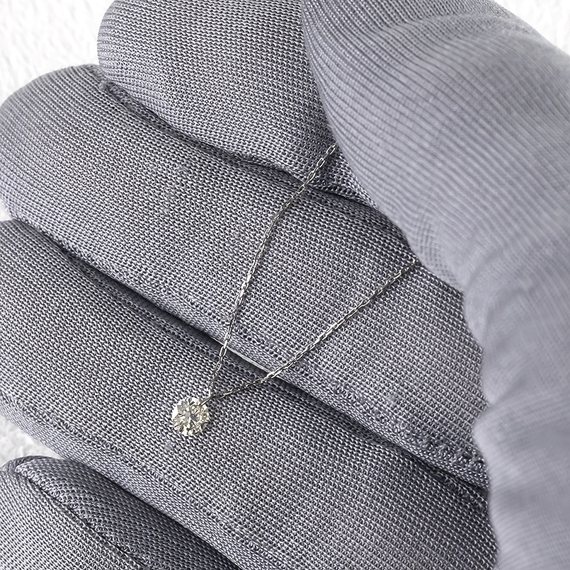プラチナ ネックレス レディース ダイヤモンド 一粒 0.15ct pt850 レーザーホール アズキチェーン シンプル あすつく 人気 送料無料 セール saleの画像