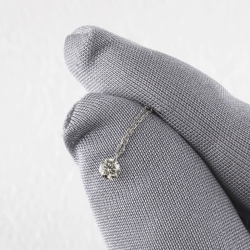 プラチナ ネックレス レディース ダイヤモンド 一粒 0.15ct pt850 レーザーホール アズキチェーン シンプル あすつく 人気 送料無料 セール saleの画像