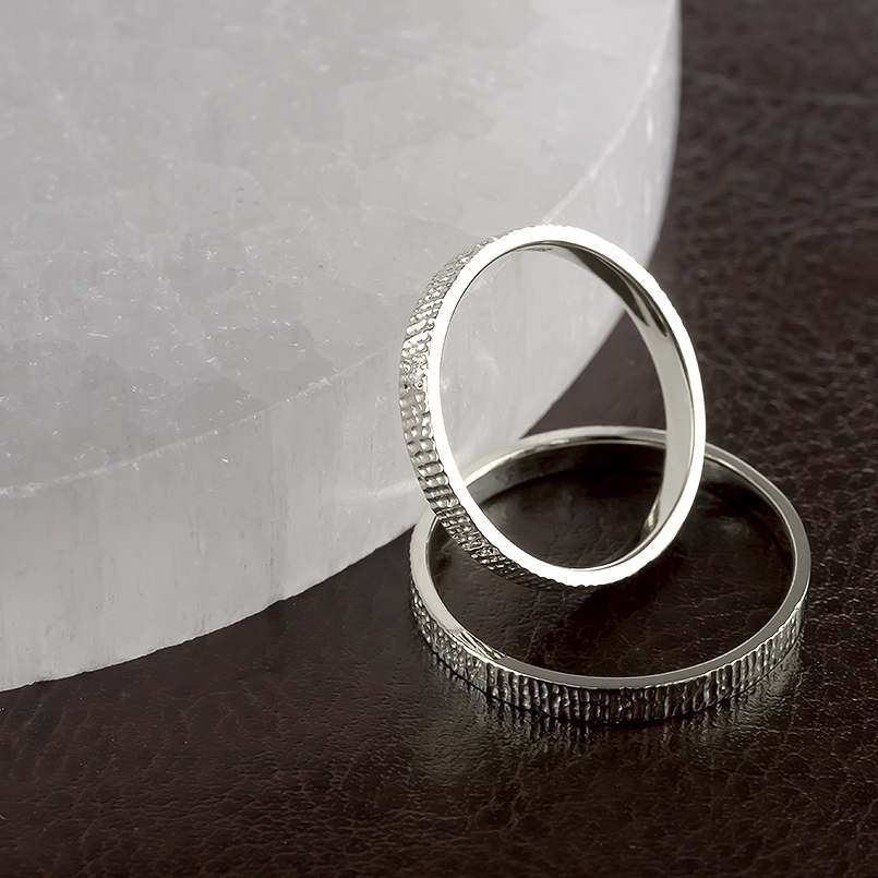 シルバー ペアリング ダイヤモンド 2本セット sv925 結婚指輪 指輪 ペア マリッジリング シンプル ストレート 大人 ウッド調 送料無料 セール saleの画像