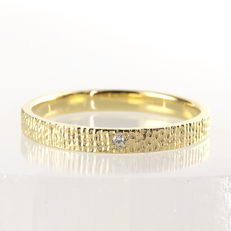 18金 リング ダイヤモンド レディース ウッド調 ゴールド 18k 指輪 ピンキーリング 婚約指輪 シンプル 人気 おしゃれ 送料無料 セール saleの画像