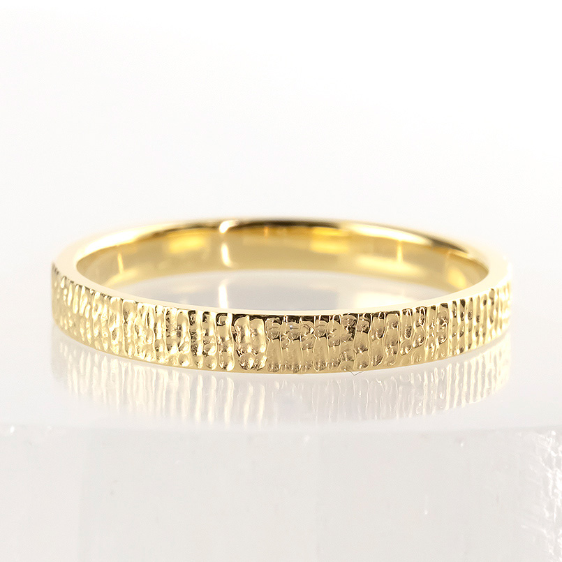 18金 リング ウッド調 ゴールド 18k 指輪 ピンキーリング 婚約指輪 地金 シンプル 人気 おしゃれ 男女兼用 送料無料 セール saleの画像
