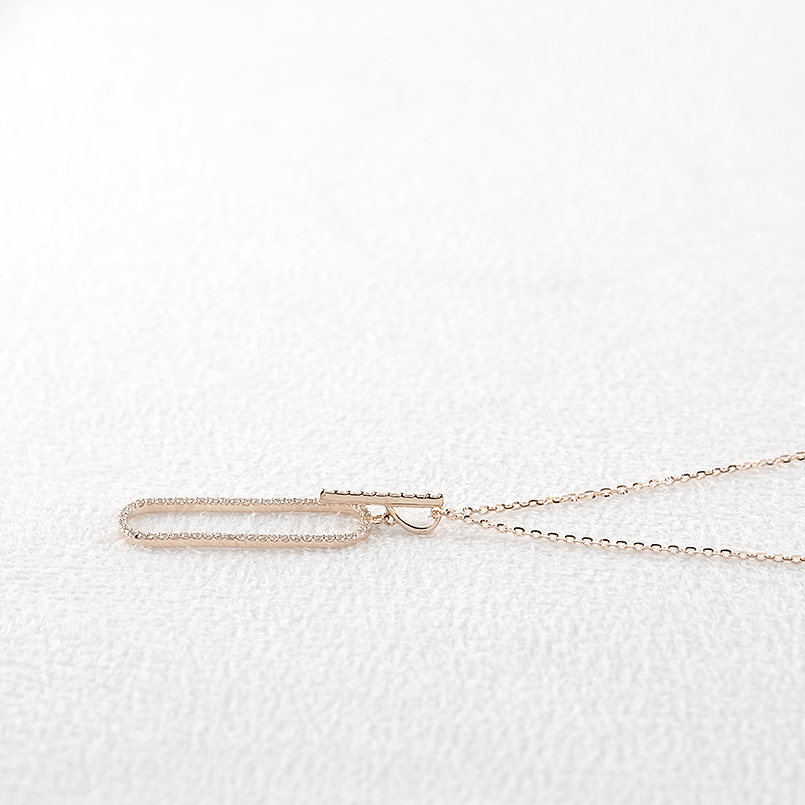18金 ネックレス ダイヤモンド 0.25ct レディース クリップ ペンダントトップ ピンクゴールド 18k シャインチェーン トップ あすつく 送料無料 セール saleの画像