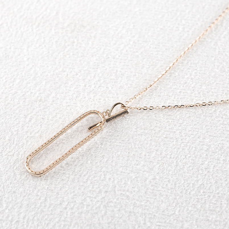 18金 ネックレス ダイヤモンド 0.25ct レディース クリップ ペンダントトップ ピンクゴールド 18k シャインチェーン トップ あすつく 送料無料 セール saleの画像