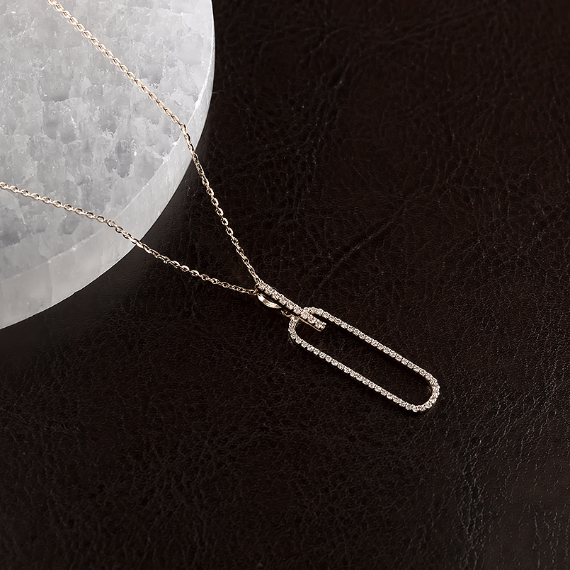 18金 ネックレス ダイヤモンド 0.25ct レディース クリップ ペンダントトップ ピンクゴールド 18k シャインチェーン トップ あすつく 送料無料 セール saleの画像