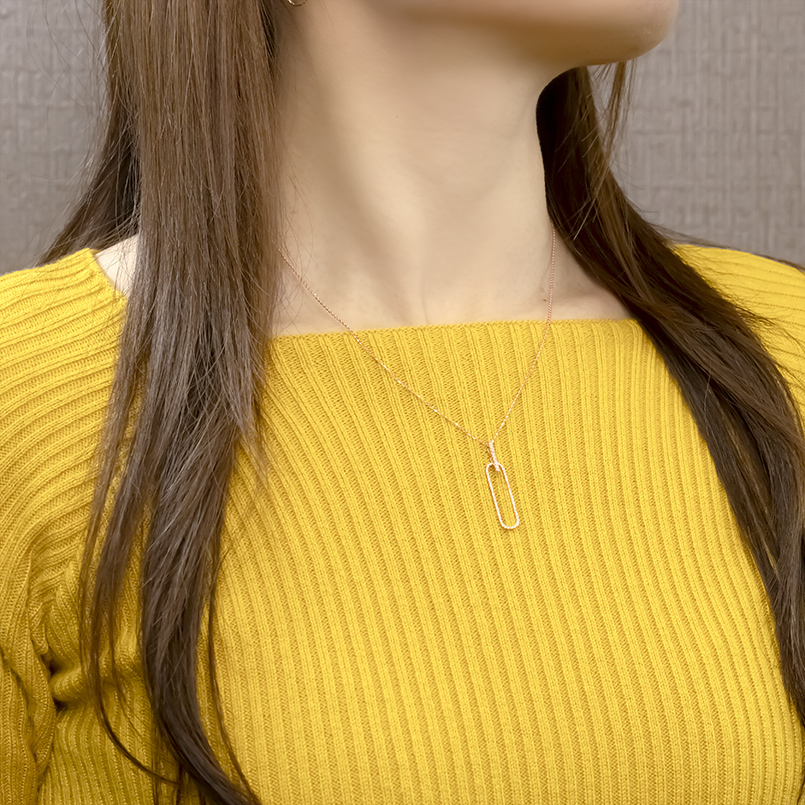 18金 ネックレス ダイヤモンド 0.25ct レディース クリップ ペンダントトップ ピンクゴールド 18k シャインチェーン トップ あすつく 送料無料 セール saleの画像