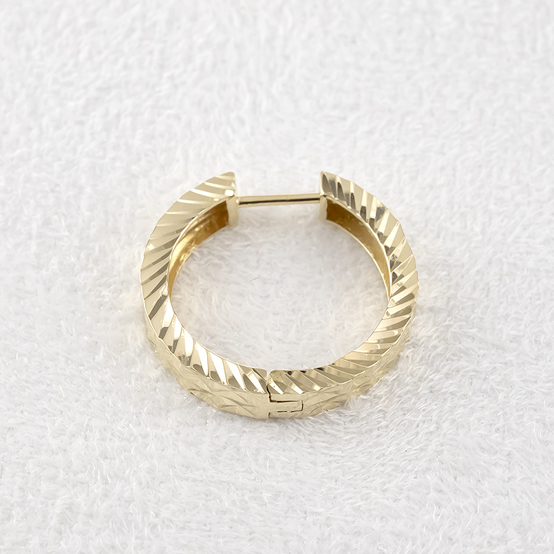 18金 フープピアス ペア 大ぶり メンズ 中折れ式 ピアス ゴールド 18k イエローゴールド リング カット 普段使い 人気 あすつく 送料無料 セール saleの画像