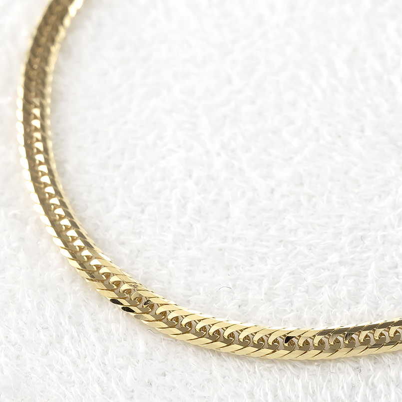 18金 ブレスレット 喜平 メンズ 造幣局検定刻印付 18cm ゴールド 18k イエローゴールドk18 キヘイ 中折れ式 地金 シンプル 送料無料 セール saleの画像