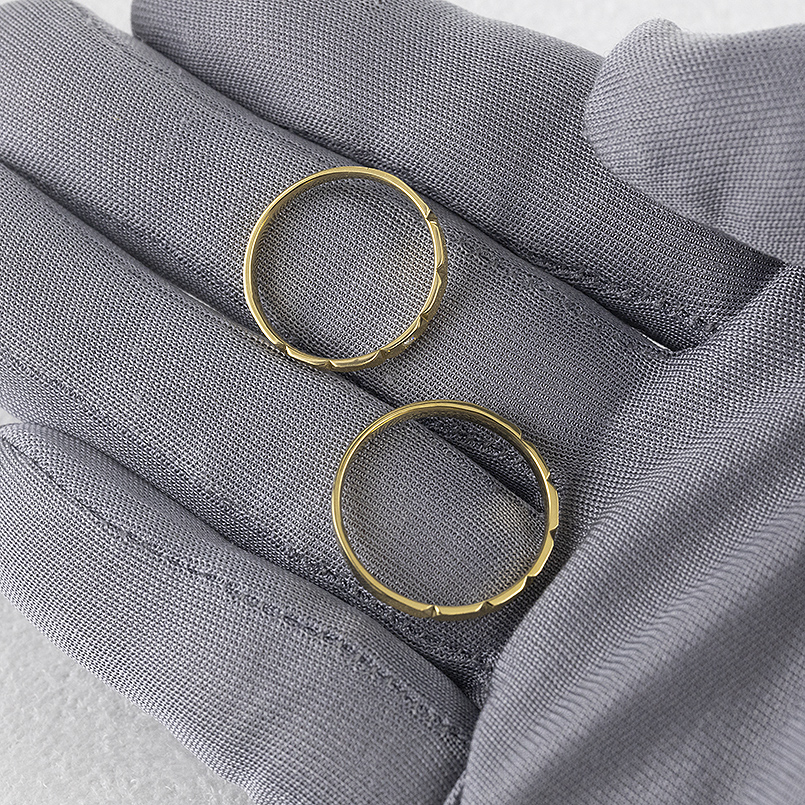 ゴールド ペアリング ダイヤモンド 2本セット 10k 結婚指輪 指輪 ペア マリッジリング シンプル ストレート ダイヤモンドダスト 送料無料 セール saleの画像