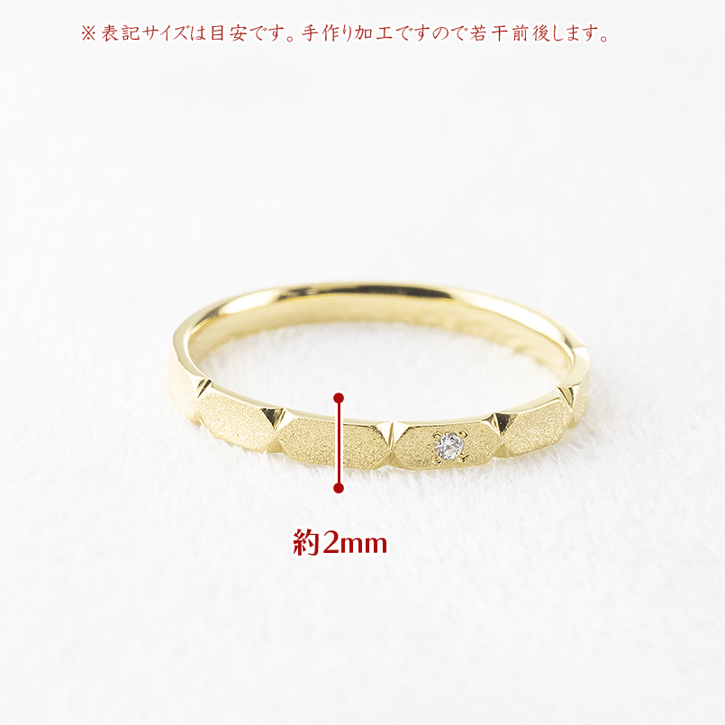 ゴールド ペアリング ダイヤモンド 2本セット 10k 結婚指輪 指輪 ペア マリッジリング シンプル ストレート ダイヤモンドダスト 送料無料 セール saleの画像