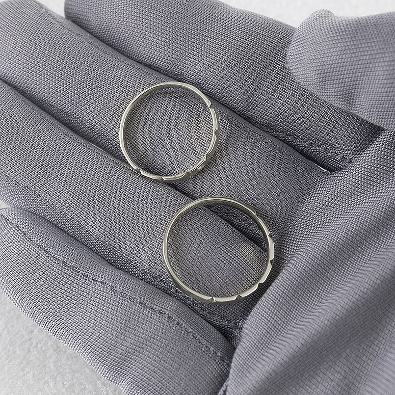 シルバー ペアリング ダイヤモンド 2本セット sv925 結婚指輪 指輪 ペア マリッジリング シンプル ストレート ダイヤモンドダスト 送料無料 セール saleの画像