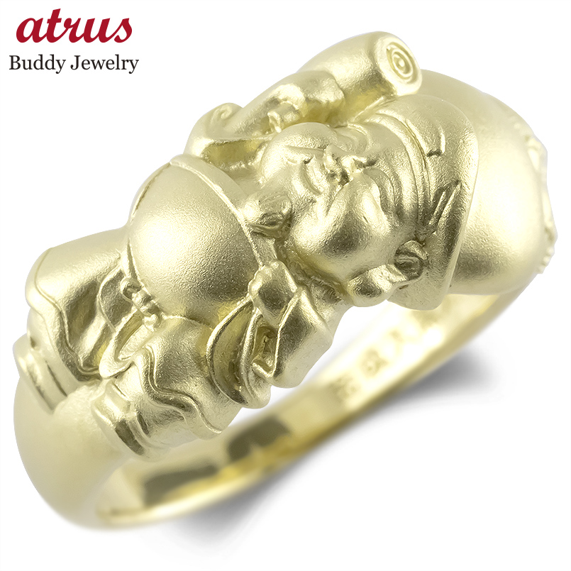 ジュエリー工房アトラス 婚約指輪 18金 リング 大黒天 レディース 太め