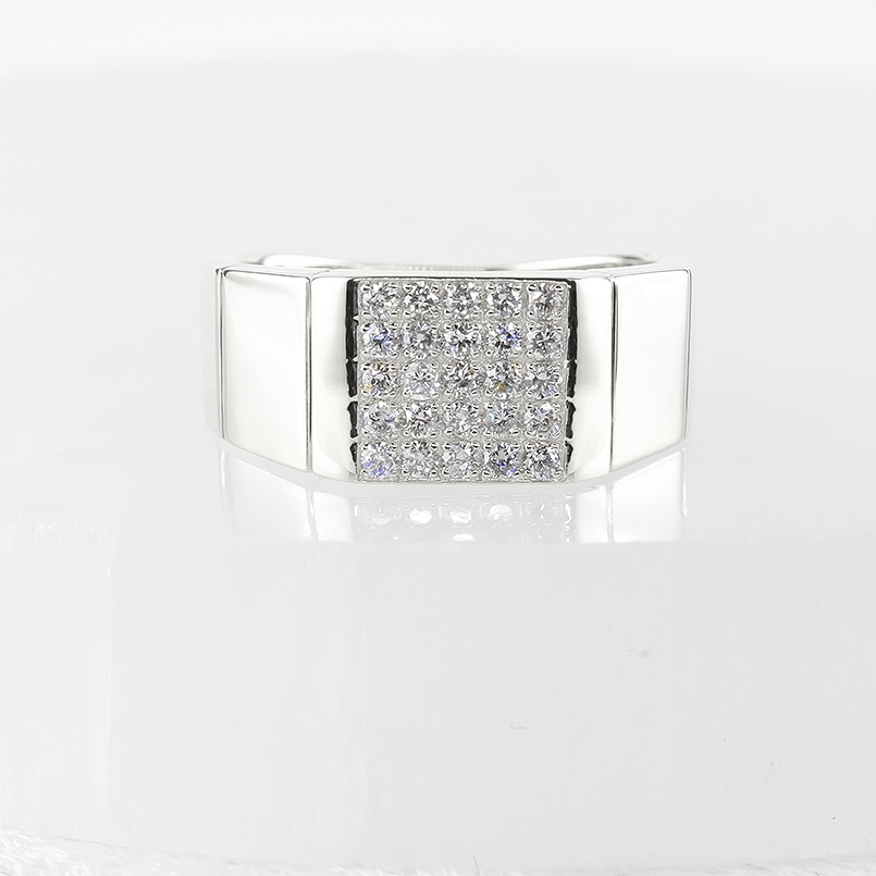 ジュエリー工房アトラス プラチナ 印台 リング ダイヤモンド 15号