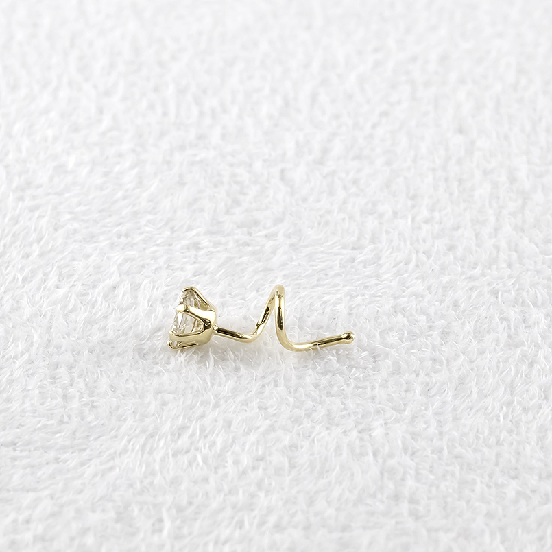 18金 ダイヤモンド 0.3ct ピアス 片耳 ベリーライトブラウン ゴールド18k 簡単装着 キャッチのいらないピアス キャッチナッシャー 男女兼用 あすつく 送料無料の画像