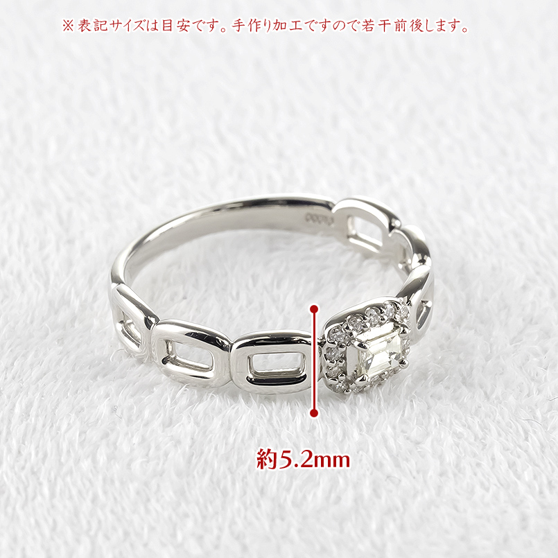 婚約指輪 プラチナ リング ダイヤモンド レディース pt900 バケットダイヤ 取り巻き 指輪 ダイヤ 四角 ピンキーリング シンプル おしゃれ 送料無料 セール saleの画像