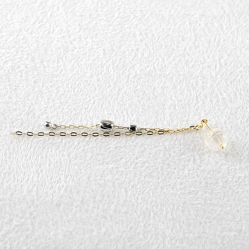 18金 プラチナ ロングピアス ペア レディース 揺れる ゆれる ゴールド 18k pt900 アズキチェーン コンビ シンプル 普段使い あすつく 送料無料 セール saleの画像