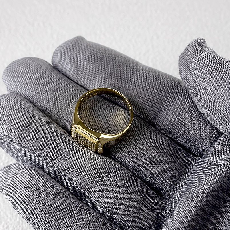 ジュエリー工房アトラス ゴールド リング 印台 ダイヤモンド 0.24ct 