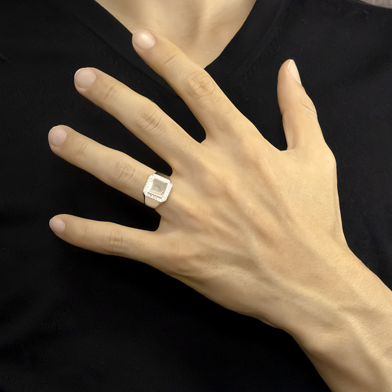 シルバー リング 印台 キュービックジルコニア sv925 指輪 ピンキーリング 婚約指輪 シンプル おしゃれ 人気 男女兼用 送料無料 セール saleの画像