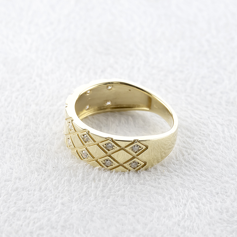 18金 リング ダイヤモンド 0.2ct 15号 太め ゴールド 18k 指輪 ダイヤ ピンキーリング 婚約指輪 シンプル おしゃれ 男女兼用 あすつく 送料無料 セール saleの画像