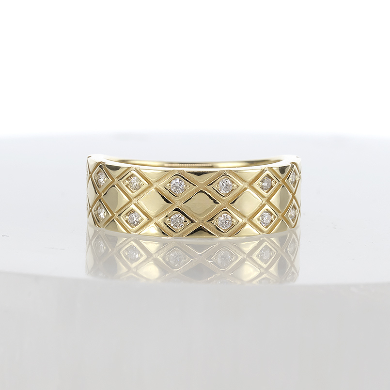 18金 リング ダイヤモンド 0.2ct 15号 太め ゴールド 18k 指輪 ダイヤ ピンキーリング 婚約指輪 シンプル おしゃれ 男女兼用 あすつく 送料無料 セール saleの画像