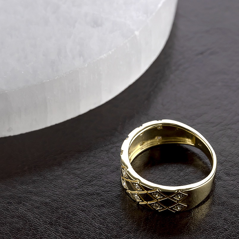 18金 リング ダイヤモンド 0.2ct 15号 太め ゴールド 18k 指輪 ダイヤ ピンキーリング 婚約指輪 シンプル おしゃれ 男女兼用 あすつく 送料無料 セール saleの画像