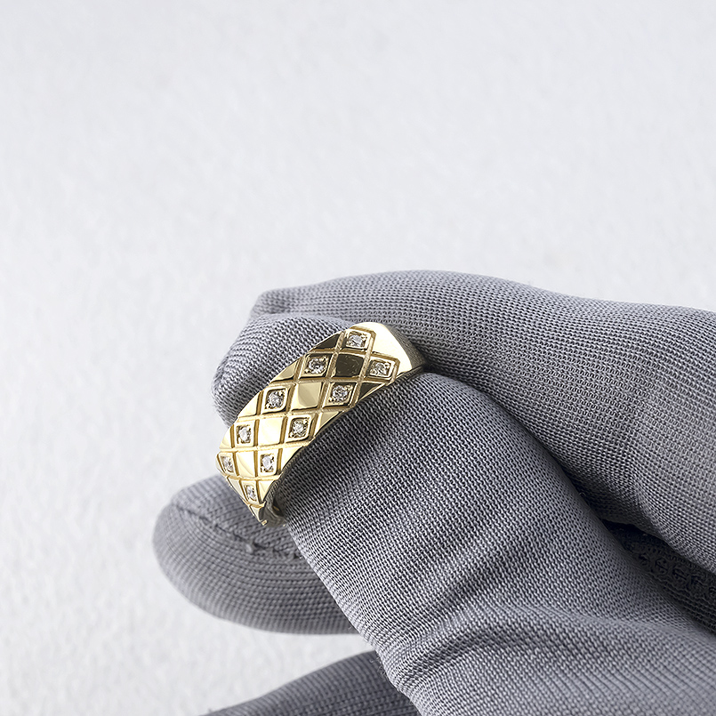 18金 リング ダイヤモンド 0.2ct 15号 太め ゴールド 18k 指輪 ダイヤ ピンキーリング 婚約指輪 シンプル おしゃれ 男女兼用 あすつく 送料無料 セール saleの画像