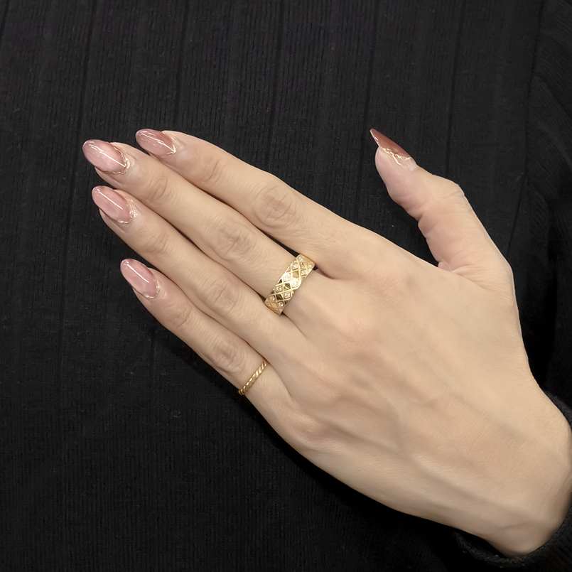 18金 リング ダイヤモンド 0.2ct 15号 太め ゴールド 18k 指輪 ダイヤ ピンキーリング 婚約指輪 シンプル おしゃれ 男女兼用 あすつく 送料無料 セール saleの画像