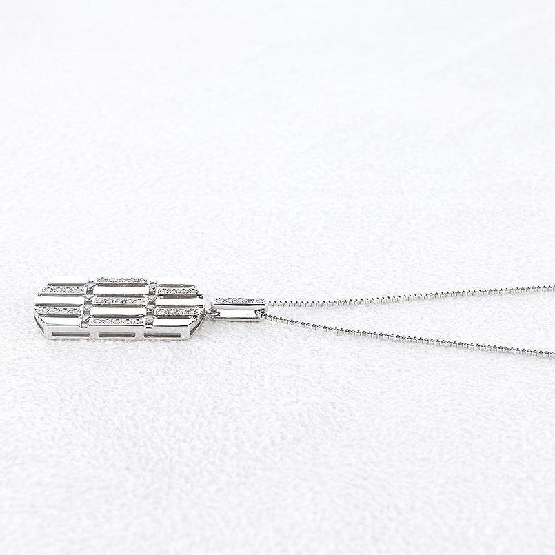 プラチナ ネックレス ダイヤモンド 0.25ct プレート メンズ 大ぶり ペンダントトップ 45cm スライド式 延長 ベネチアン トップ pt900 pt850 あすつく 送料無料の画像