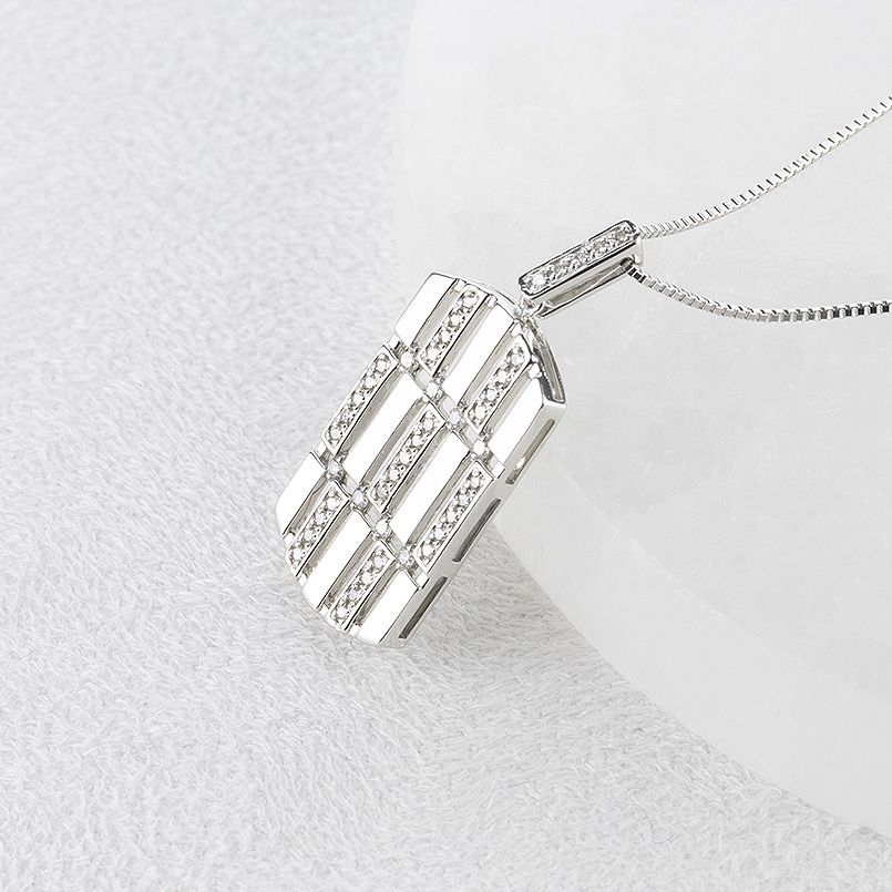 プラチナ ネックレス ダイヤモンド 0.25ct プレート メンズ 大ぶり ペンダントトップ 45cm スライド式 延長 ベネチアン トップ pt900 pt850 あすつく 送料無料の画像