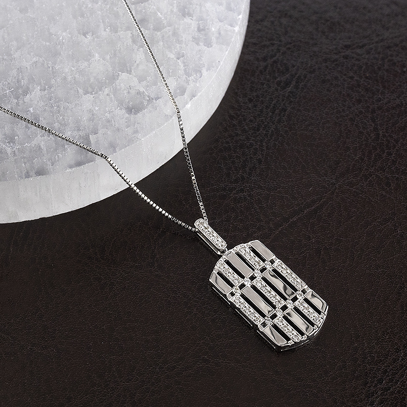 プラチナ ネックレス ダイヤモンド 0.25ct プレート メンズ 大ぶり ペンダントトップ 45cm スライド式 延長 ベネチアン トップ pt900 pt850 あすつく 送料無料の画像